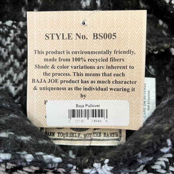 Baja Joe Eco Friendly Hoodie Black and Olive Green Size Small NWT - Picture 6 of 10